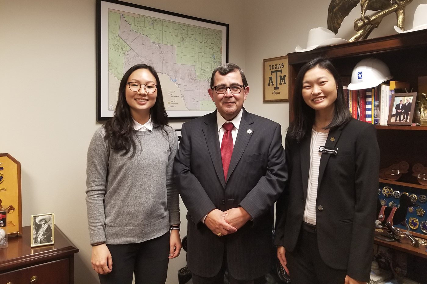 Erin Choi and Karissa Yamaguchi with Rep Jared Patterson